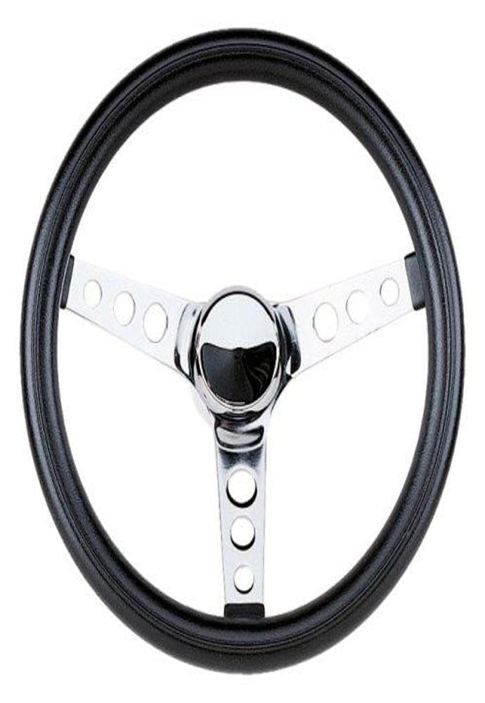 Grant 838 Classic Steering Wheel Black and silver, 13 1/2" Diameter ,3 1/2" Dish
