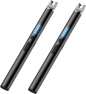 2 Packs Electric Candle Lighters, Windproof Flameless USB Rechargeable Plasma Arc Long Lighter for Grill Firework Kitchen.Gifts for Women Mom Men Wife Sister.