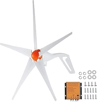 VEVOR 500W Wind Turbine Generator, 12V Wind Turbine Kit, 5-Blade Wind Power Generator with MPPT Controller, Adjustable Windward Direction & 2.5m/s Start Wind Speed, Suitable for Home, Farm, RVs, Boats
