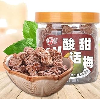 Sour and sweet dried plums 105g/can, ready to eat when opened, traditional Chinese cuisine, preserved fruits, casual snacks, fruit preserves, snack gift packs, nostalgic snacks (1 can)