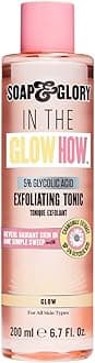 Soap & Glory in The Glow How Vitamin C 5% Glycolic Acid Exfoliating Tonic - Gentle Glycolic Acid Toner + Chamomile Extract - Pore Exfoliating Toner + Glow Tonic for Brighter, Healthier Skin (200ml)