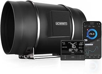 CLOUDLINE PRO T12, Quiet 12” Inline Duct Fan with Temperature Humidity VPD Controller, WiFi Integrated App Control - Ventilation Exhaust Fan for Heating Cooling, Grow Tents, Hydroponics