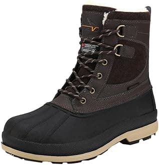 Men's Waterproof Winter Snow Boots,Size 10.5W,Dark Brown/Black,AVENUE-W