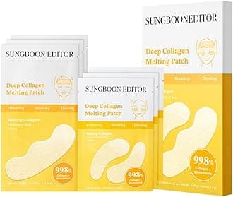 SUNGBOON EDITOR Deep Collagen Melting Patch | Real Collagen, Glutathione, Glass Skin, Skin Firming for Deep Wrinkle, Spot Correcting, Patches, Under Eye Mask, Korean Skin Care, 1.13 ounces