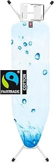 Ironing Board B - With Steam Iron Rest - Adjustable in Height - Non-Slip Rubber Feet - Cotton Cover with Foam Layer - Foldable - Ice Water - 124x38 cm