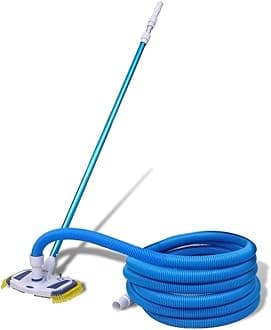 vidaXL Pool Cleaning Tool Vacuum with Telescopic Pole and Hose - Efficient Swimming Pool Cleaning and Scrubbing Solution