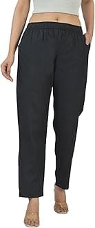Women's Cotton Linen Pants, Regular Fit, Fully Elasticated, 2 Side Pockets