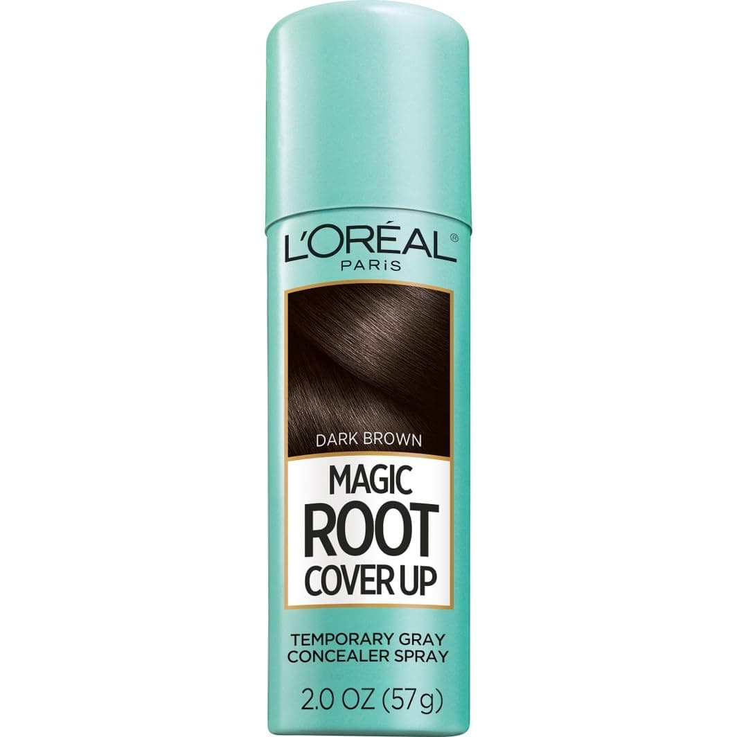 L'Oreal Paris Root Cover Up Temporary Gray Concealer Spray, Hair Color Spray with Filling & Thickening Coverage, Dark Brown, Packaging May Vary