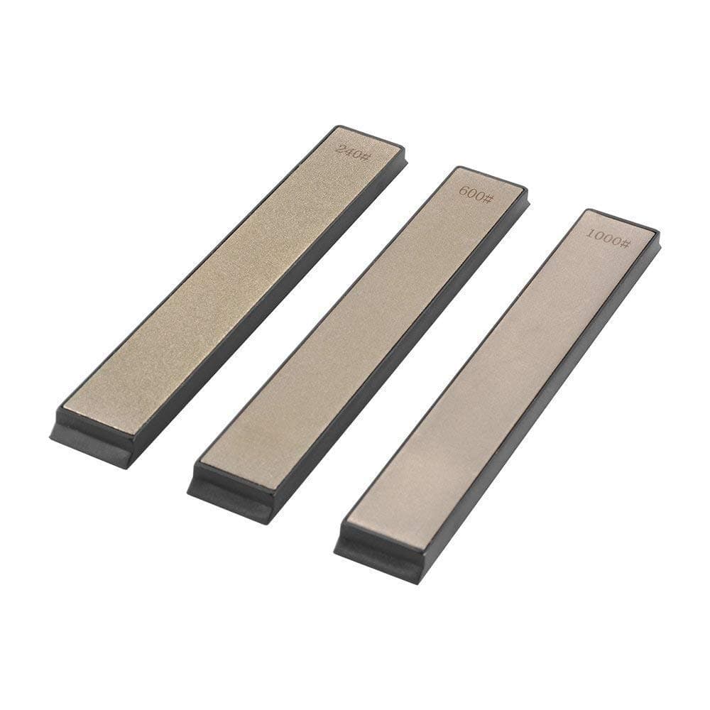 3Pcs 240#/600#/1000# Grit Knife Sharpening Stone Set Angle Professional Diamond Grinder Stones Whetstone System Professional Sharpener Knives Knife Sharpener Tool