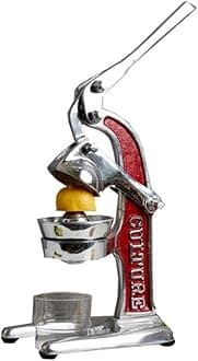 Red Artisan Citrus Juicer- Small- Handcrafted Mexican Manual Juicer- 100% Recycled Aluminium-Ideal for Limes, Lemons and Oranges.