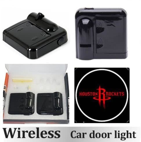 ECU 2PCS Car Door Lights No Drill Type Wireless Design Logo Badge Welcome Lights Cree Led Shadow Projector Lamp Suit for Women