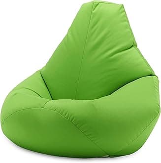 Beautiful Beanbags - Adult Highback Beanbag Chair - Large Water-Resistant for Indoor and Outdoor Use - Lounge or Gaming Chair - Manufactured in UK (Lime)