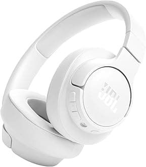 Tune 720 BT Wireless Over-Ear Headphones with JBL Pure Bass Sound, Bluetooth 5.3, Hands-Free Calls, Audio Cable and 76-Hour Battery Life, White