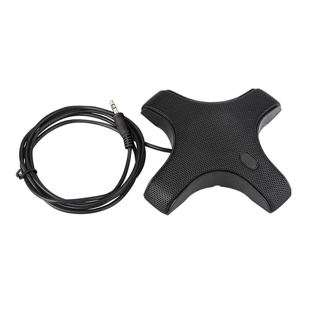 Docooler Conference Omnidirectional Condenser Microphone Speakerphone 3.5mm Plug & Play 360° Audio Pickup for Business Video Meeting PC Laptop Desktop