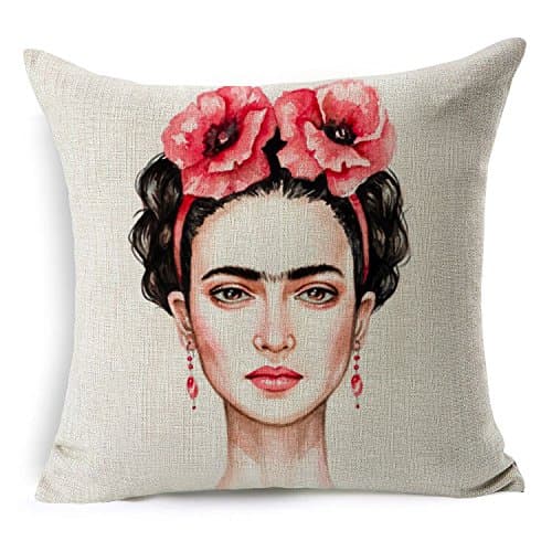 ECSEO 18" x 18" Cotton Linen Square Throw Pillow Case Pattern Decorative Sofa Cushion Cover