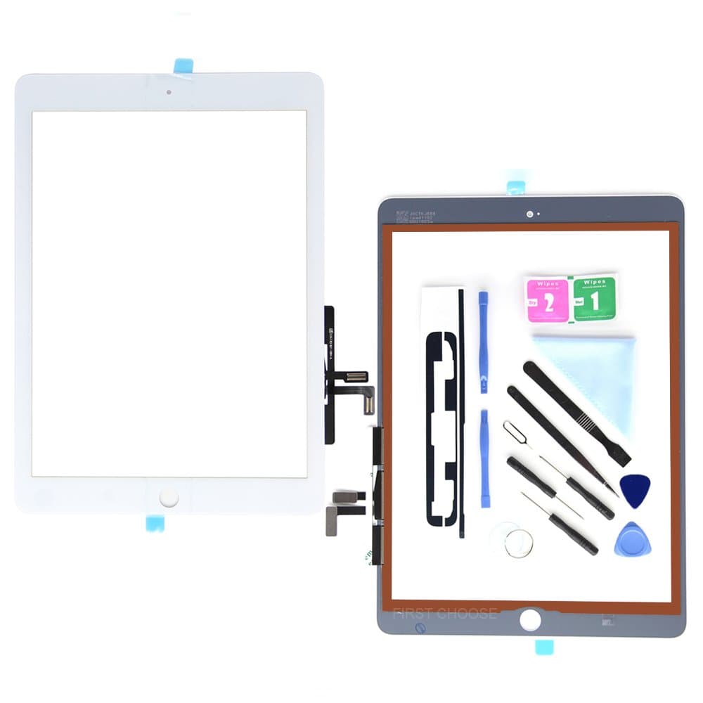 White Touch Screen Digitizer for iPad 9.7 (A1822, A1823)/Ipad 5 Ipad Air 1st Touch Screen Digitizer - Front Glass Replacement with Tool Repair Kits + Adhesive