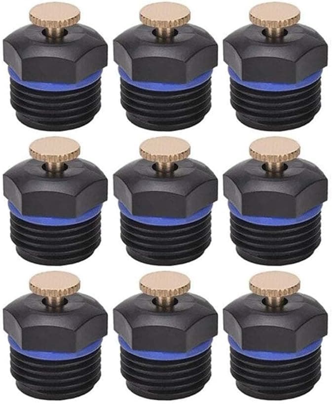 10pcs Drip Irrigation Misting Nozzles 1/2" Adjustable Garden Lawn Watering 360° Mist Sprinkler Heads Micro Irrigation Sprayer For Garden Irrigation Atomizing Fogger System