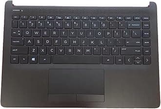 Replacement Laptop Upper Case Palmrest Backlit Keyboard Touchpad Assembly Part for HP 14-CF 14Z-DK 14S-CF 14S-DK 14-DF L24817-001 Black