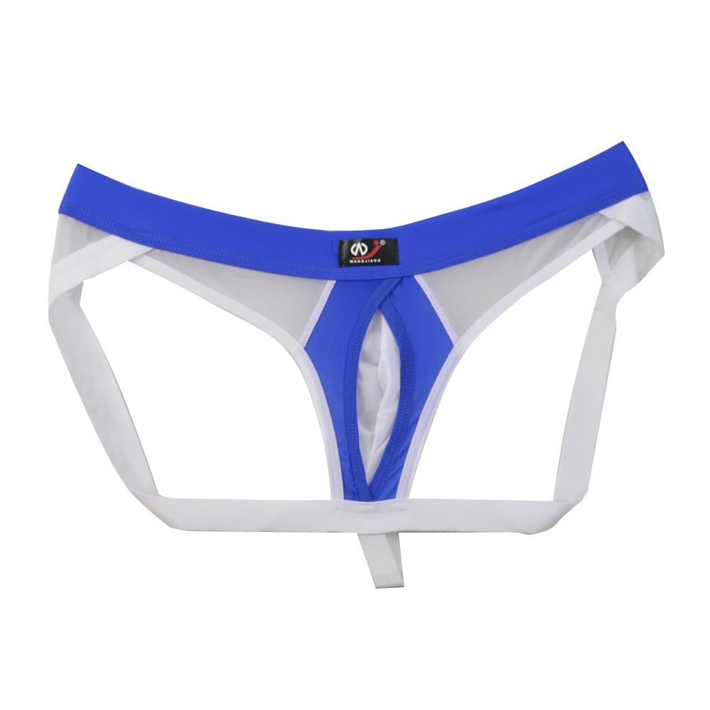 Ajetex Men Stretch Jockstrap Size M Color Blue White