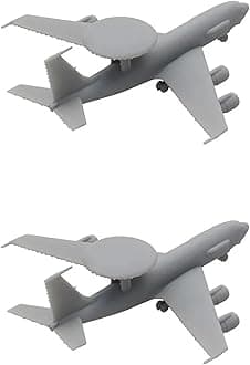 2PCS E-3 DIY Model 1/2000 1/700 1/400 1/350 Scale Early Warning Aircraft Model Uncolored Air-Early Alarm Plane with Landing Gear Military Model(1/350(132mm))
