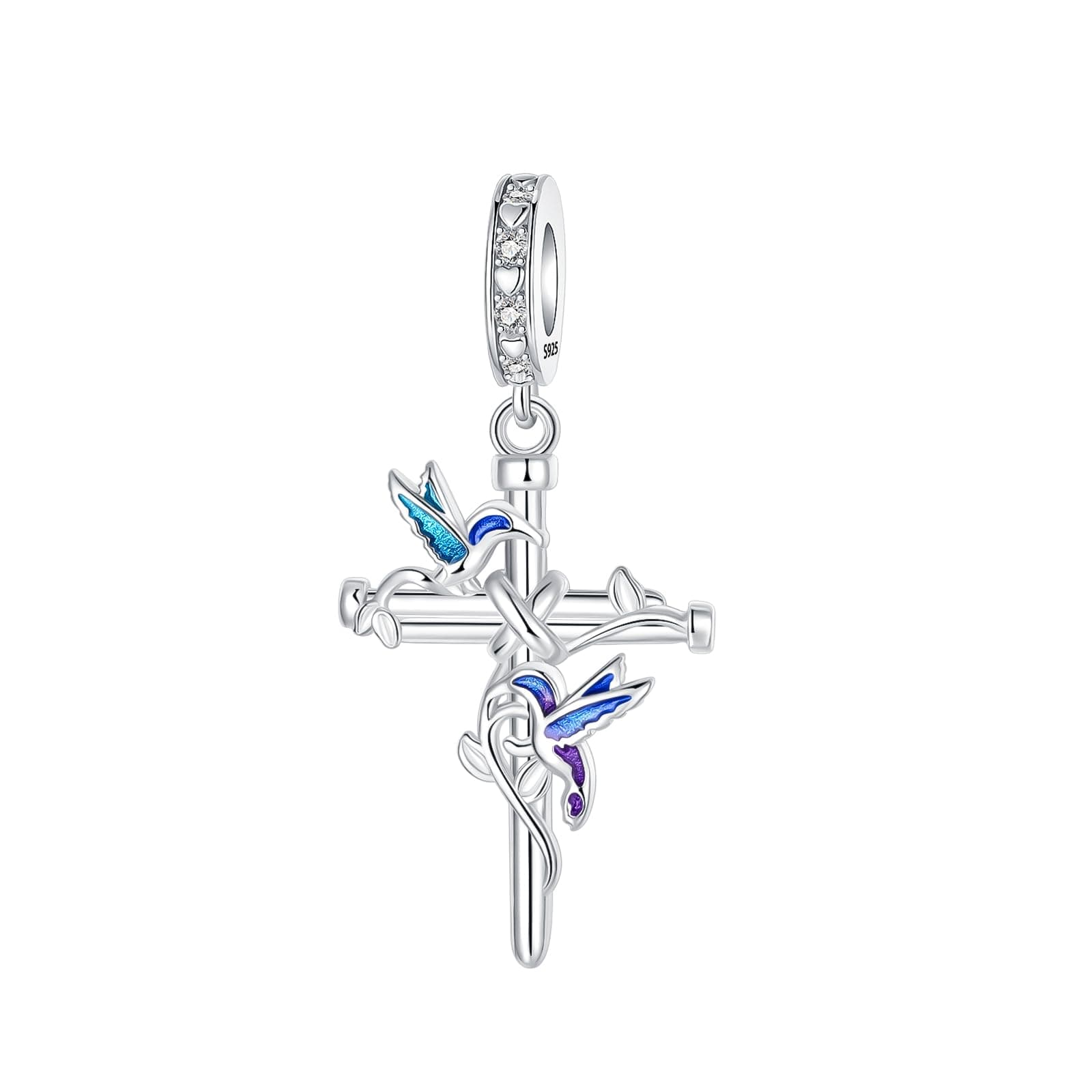Hummingbird Cross Charm