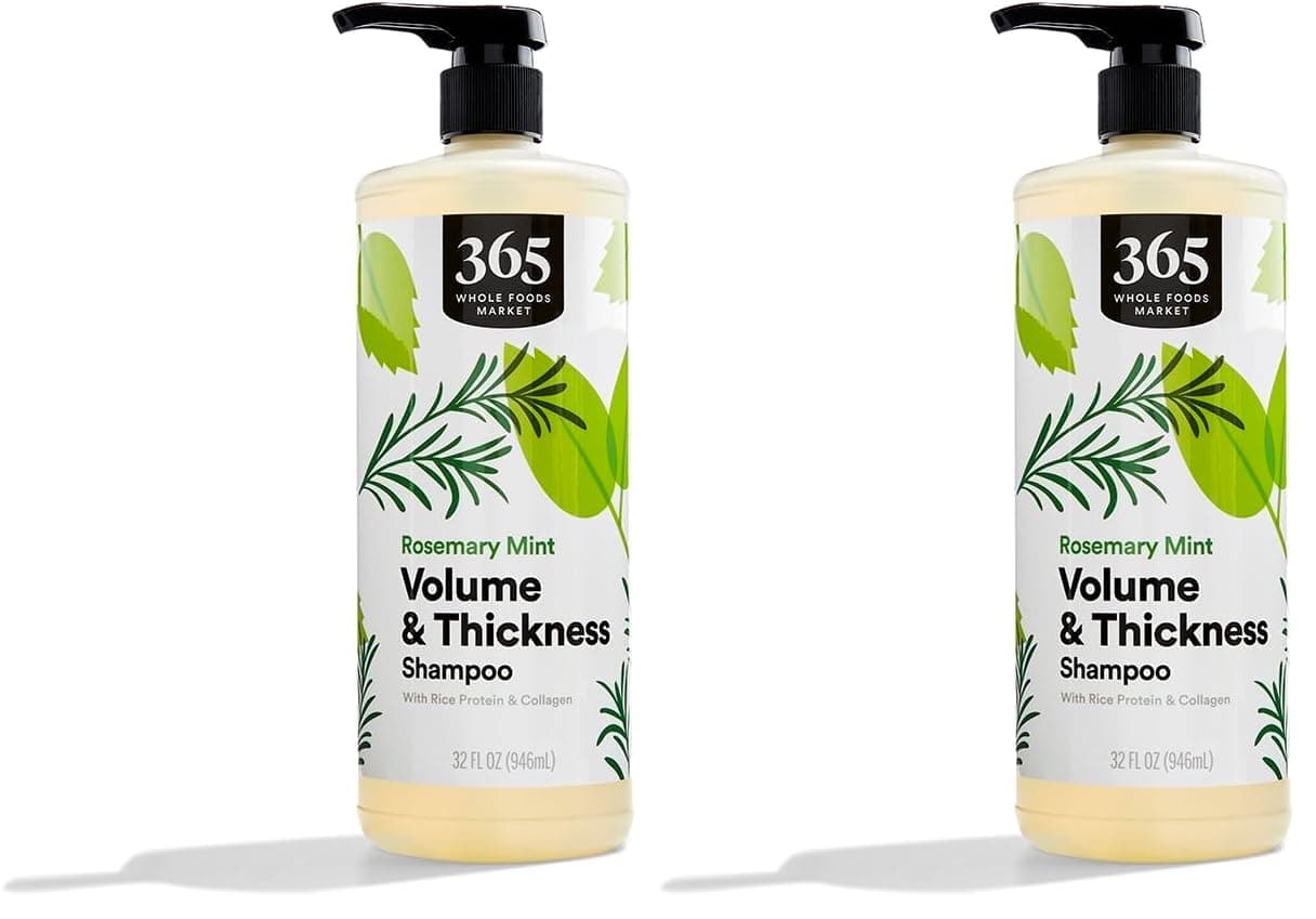 - 365 by Whole Foods Market, Volume & Thick Shampoo Rosemary Mint, 32 Fl Oz (Pack of 2)