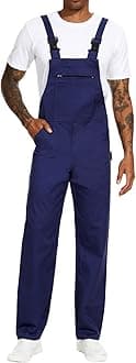 Men's Bib Overalls Workwear Fashion Lightweight Jumpsuit with Pockets