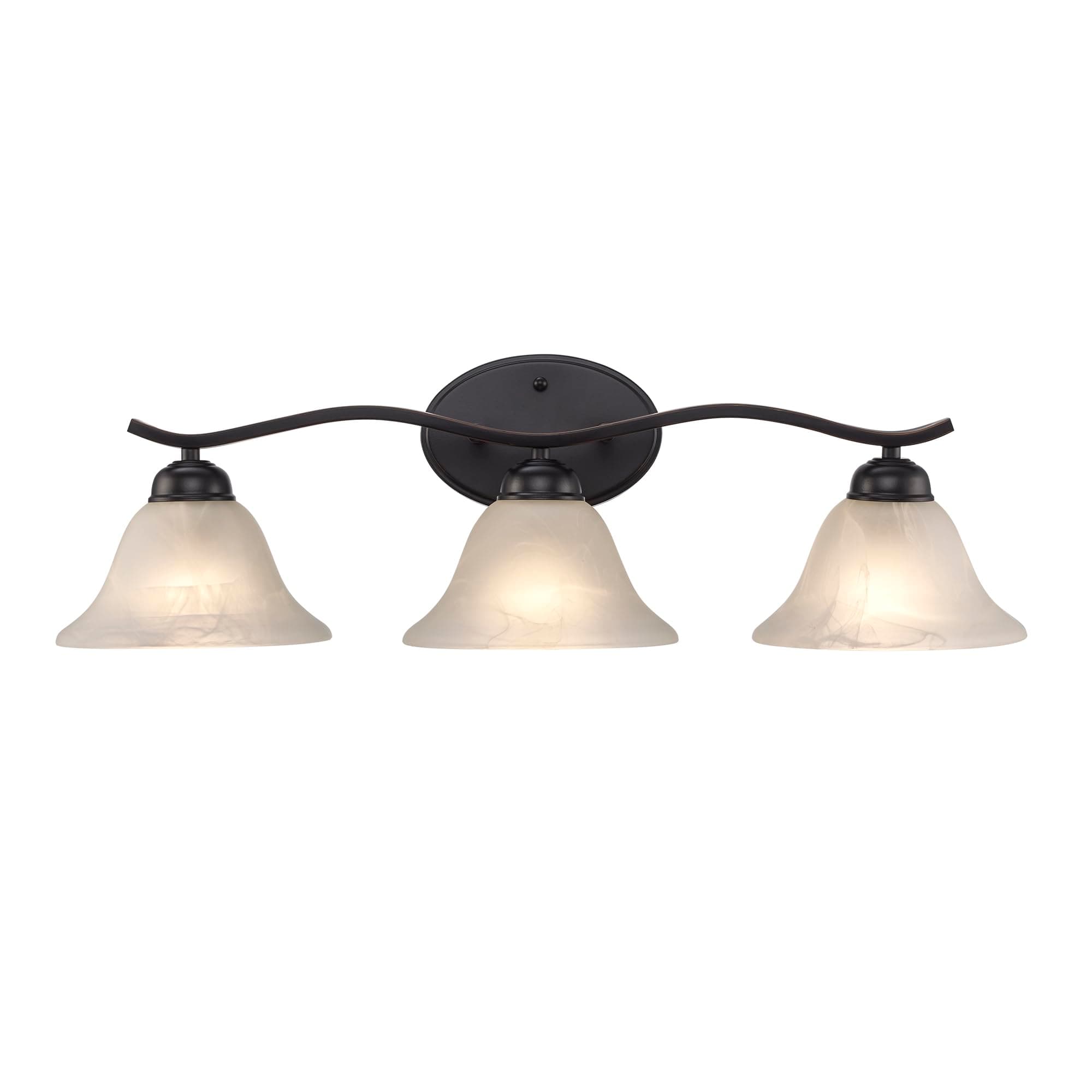 Lighting TG2827 ROB Transitional 26 Inch Three Light Bathroom Vanity I Rubbed Oiled Bronze I Modern Contemporary Light Fixture I