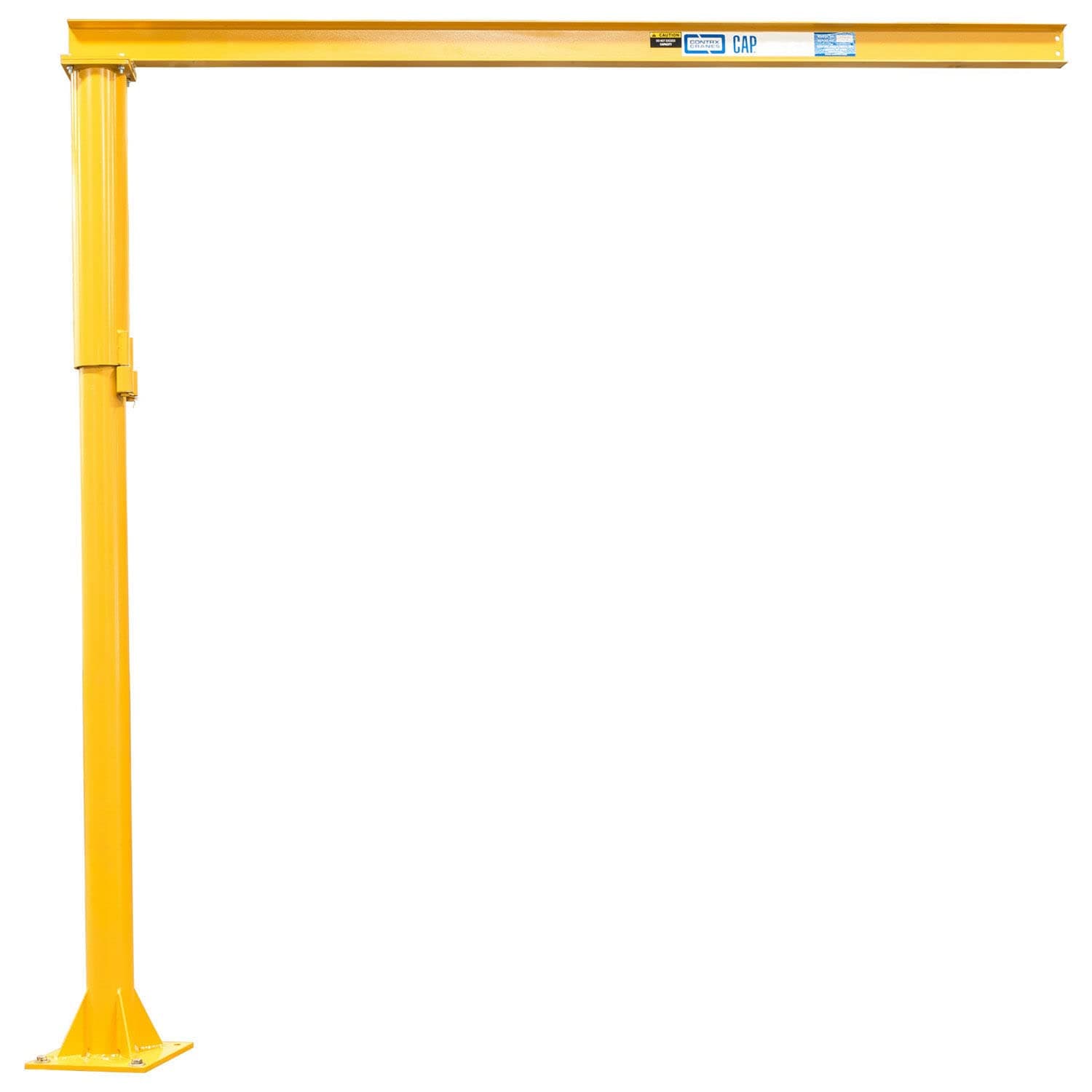 Contrx Medium Duty Floor Mounted Jib Crane, 10' Under Beam Height, 500 Lb. Capacity, 8' Span