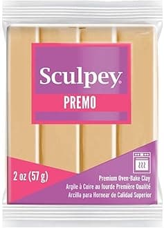 Sculpey Premo™ Polymer Oven-Bake Clay, Ecru, Non Toxic, 2 oz. bar, Great for jewelry making, holiday, DIY, mixed media and home décor projects. Premium clay perfect for clayers and artists.