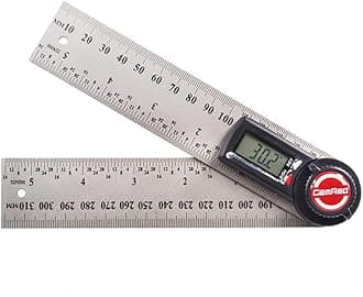GemRed Digital Angle Finder Tool, 2 in 1 Angle Gauge, Stainless Steel 5inch/150mm Digital Protractor for Woodworking/Carpenter/Construction/DIY Tools (Battery Included) …