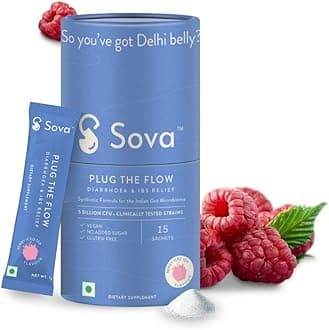 - Plug The Flow for Diarrhea, IBS Relief, Prevent Loose Stools, Upset Stomach | 5 Billion CFUs | Clinically Researched Prebiotics, Probiotics & Digestive Enzymes for Men & Women | 15 Vegan Sachets