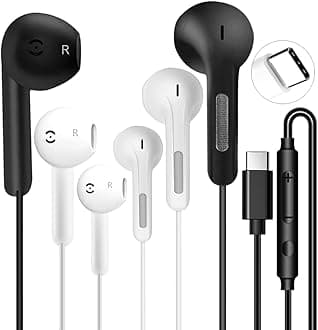 3 Pack USB C Headphones for iPhone 16/15 Pro Max/Plus, Wired Earbuds with Mic & Volume Control, HiFi Stereo Noise Cancelling Type C Earphones Wired for iPad Pro, Samsung Galaxy S23/S22/S21/S20/Ultra