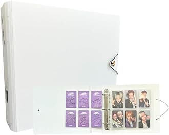 K-Keep [A5 Extra Wide] 6 Pocket Binder - [1.5 Inch] - [Minimalist Series] - D-Ring Compact Beginner Friendly Comprehensive Kpop Photocard Collector Binder (Minimal White)