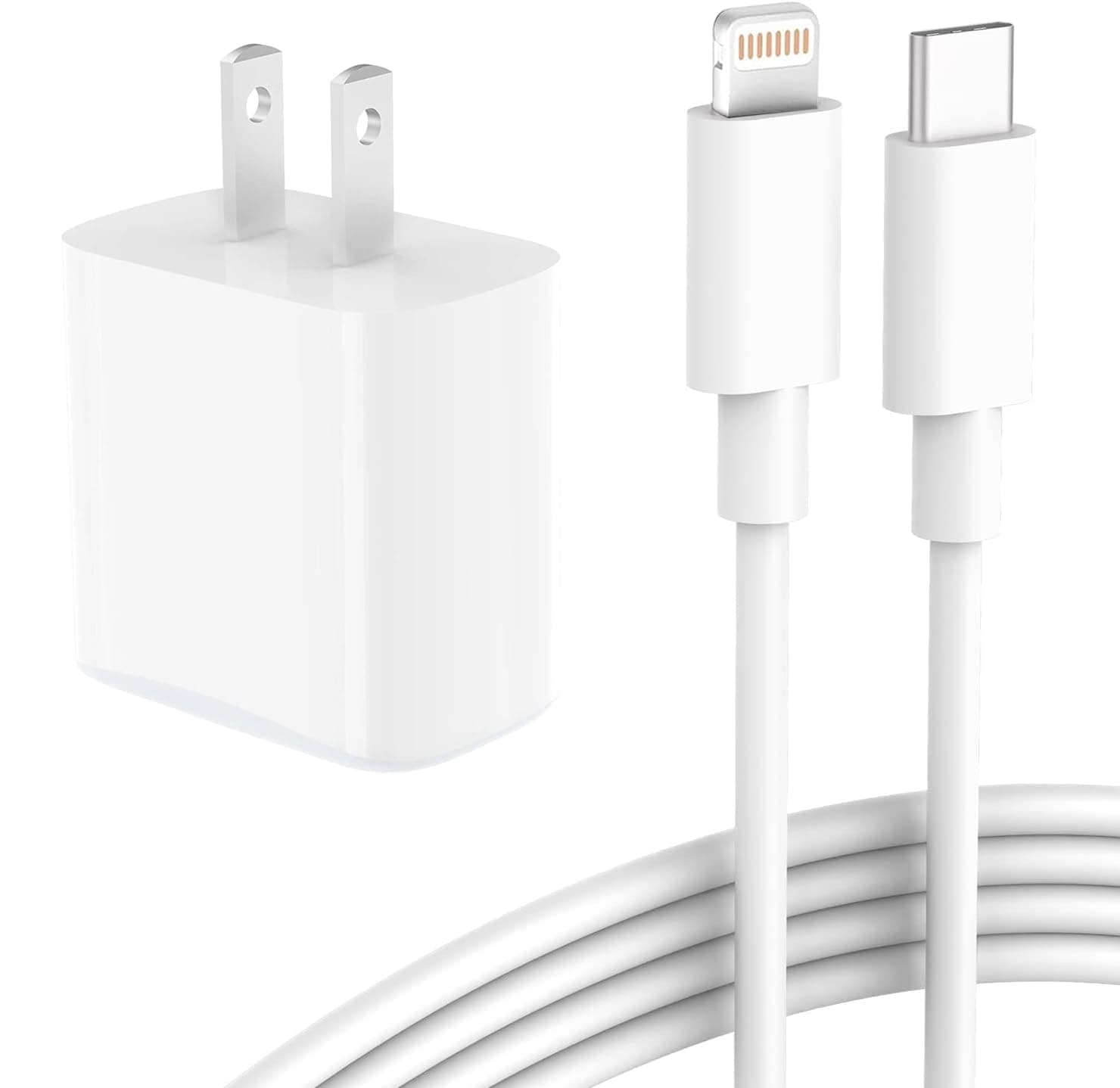 20W USB C Fast Charger Compatible with iPad Pro 12.9, 9.7 inch, iPad Air 3 2 1, Mini 5-1, iPad 9-4, iPhone 14 13 12 11 Pro Max Mini Xs Xr X, AirPods, Wall Charger Block with 6.6ft Type-C to L Cable
