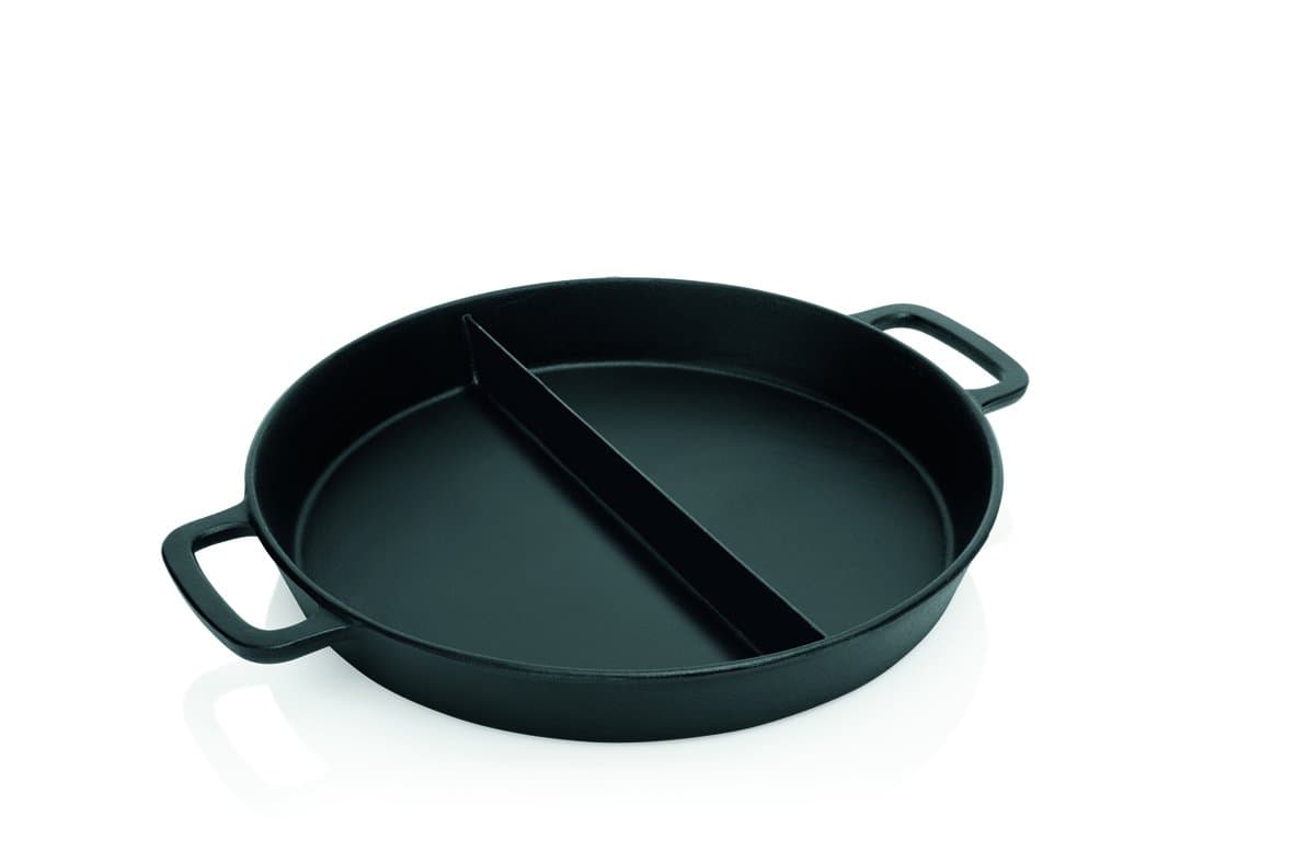 Cast Iron Giant Pan, Approx. 50 cm, with Centre Bar, with 2 Moulded Fixed Handles Gastro Quality