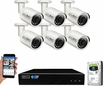 GW Security Super HD 8 Channel 4K NVR Security System with 6 IP H.265 5MP (2.5 X 1080P) PoE Security Cameras, 100ft Night Vision, 2 TB HDD