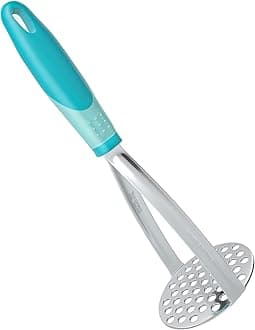 Heavy Duty Potato Masher, Stainless Steel Integrated Masher Kitchen Tool & Food Masher/Potato Smasher with Non-slip Handle, Perfect for Bean, Vegetable, Fruits, Baby Food, Avocado, Meat