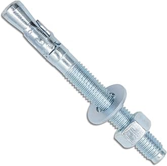 3/8" x 5" Wedge Anchor, Concrete Anchors zinc Plated, Heavy Duty Expansion Bolt Fasteners for high Strength Concrete Bricks/Blocks, Natural Stone, 20 pcs