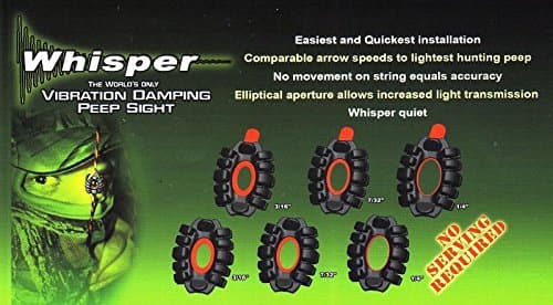 Bow Peep Sight Whisper Lite Small 3/16" Vibration Dampening