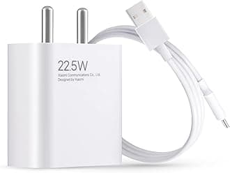 Xiaomi 22.5W Fast Charger with USB-C Cable, Quick Charge 3.0 Power Adapter Compatible with Redmi Note Series, Poco, Mi, Any Type C Devices - with Power Delivery (White)