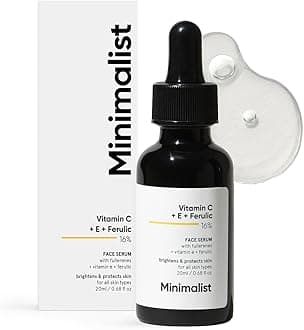 Minimalist 16% Vitamin C Face Serum (Advanced) With Vit E, & Ferulic Acid For Glowing Skin | Advanced Brightening Formula With Power of Vit C & E, Ferulic Acid & Fullerenes