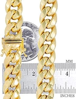 Nuragold 14k Real Yellow Gold Miami Cuban Link 11mm Thick Chain Necklace (20"-30") Italian Jewelry for Men