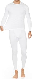 Men s Ultra Soft Thermal Underwear Long Johns Set with Fleece Lined White XX-Large