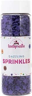 Tastycrafts Edible Star Shaped Sugar Sprinkles for Cake Decoration | Star Candy for Cake Decor | for Cake Decorations & Toppings | for Dessert, Cakes, Cupcakes, Waffles, Cookies (Purple)