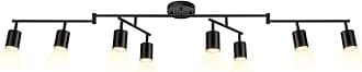 BoostArea LED 8 Light Track Lighting Kit, Black 8 Way Ceiling Spot Lighting, Flexibly Rotatable Light Head for Kitchen, Living Room, Bedroom, GU10 Bulb Not Included