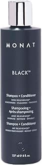 Black Shampoo + Conditioner – A 2-in-1 Formula for Optimal Hair Care in One Step – Cleanses, Conditions, and Promotes Stronger, Healthier-Looking Hair – For All Hair Types – 237ml (8.0 fl oz)