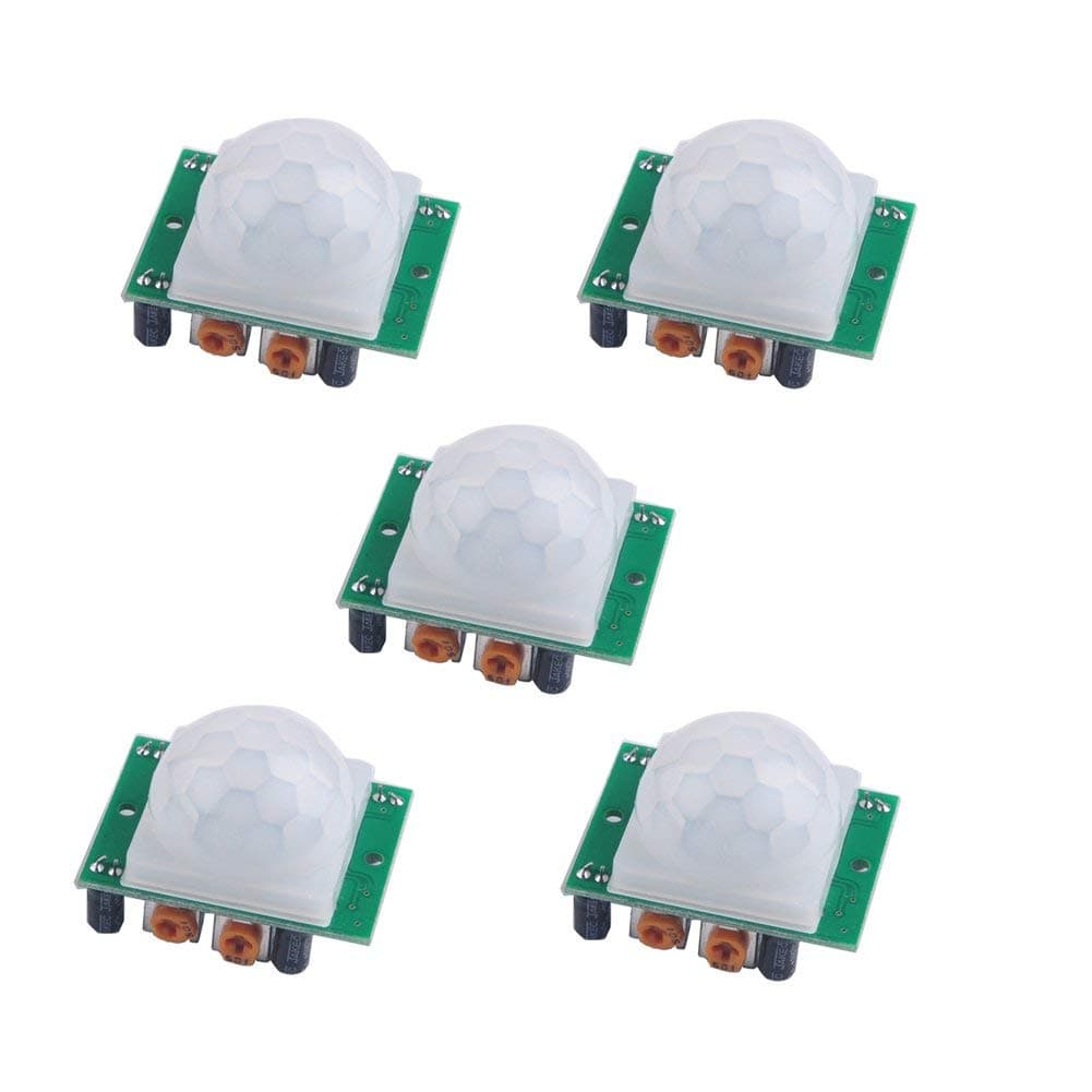 HC-SR501 Pyroelectric Infrared PIR Motion Sensor Modules for Arduino and Other DIY Projects (5 Pcs)