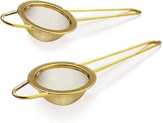 teaproMatcha Sieve & Loose Tea Strainer | Metal Fine Mesh Stainless Steel | Mini Icing Sugar Sieve | Tea Filter | Small Matcha Sifter in Gold (2)