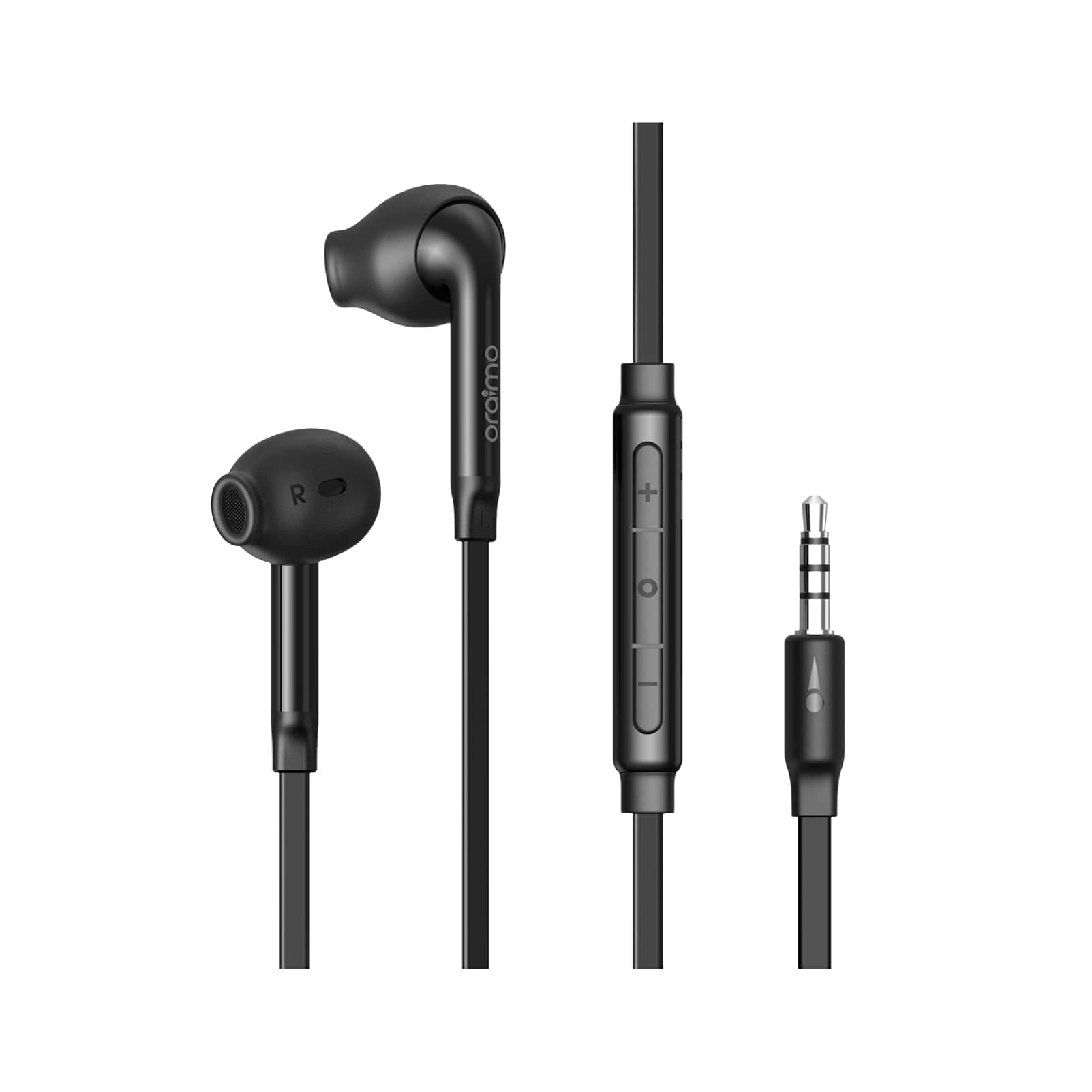 Oraimo Wired Headset E23N in-Ear Headphones with Microphone, Black
